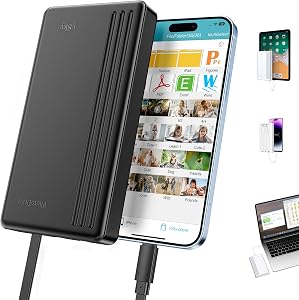 ySky MFi Certified 500G Portable External Hard Drive for iPhone iPad MacBook Windows Computer USB C Android Phones to Backup,Photo Stick for iPhone17/16/15/14/13((one Click Backup)