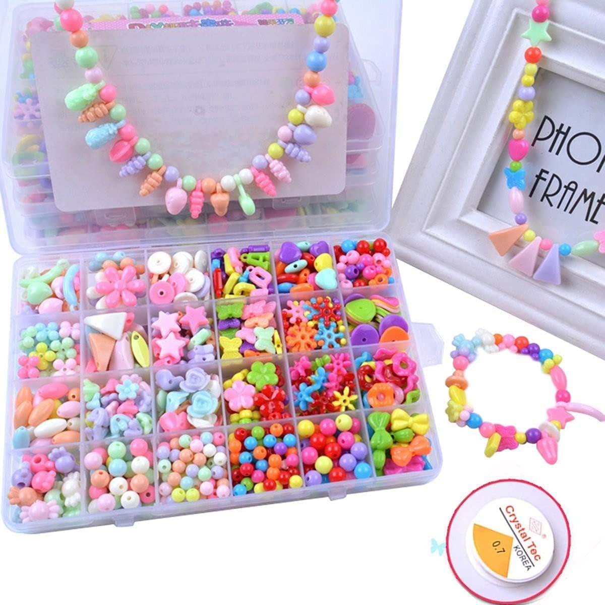 AP & ZP 570Pcs Beads for Jewellery Making Kit, Colorful Beads Set for Kids DIY Craft Bracelet Necklace Making, Activity Games for Girls Age 6-12 Years Old (B0D9WM99Y8) Amazon Price History, Amazon Price Tracker