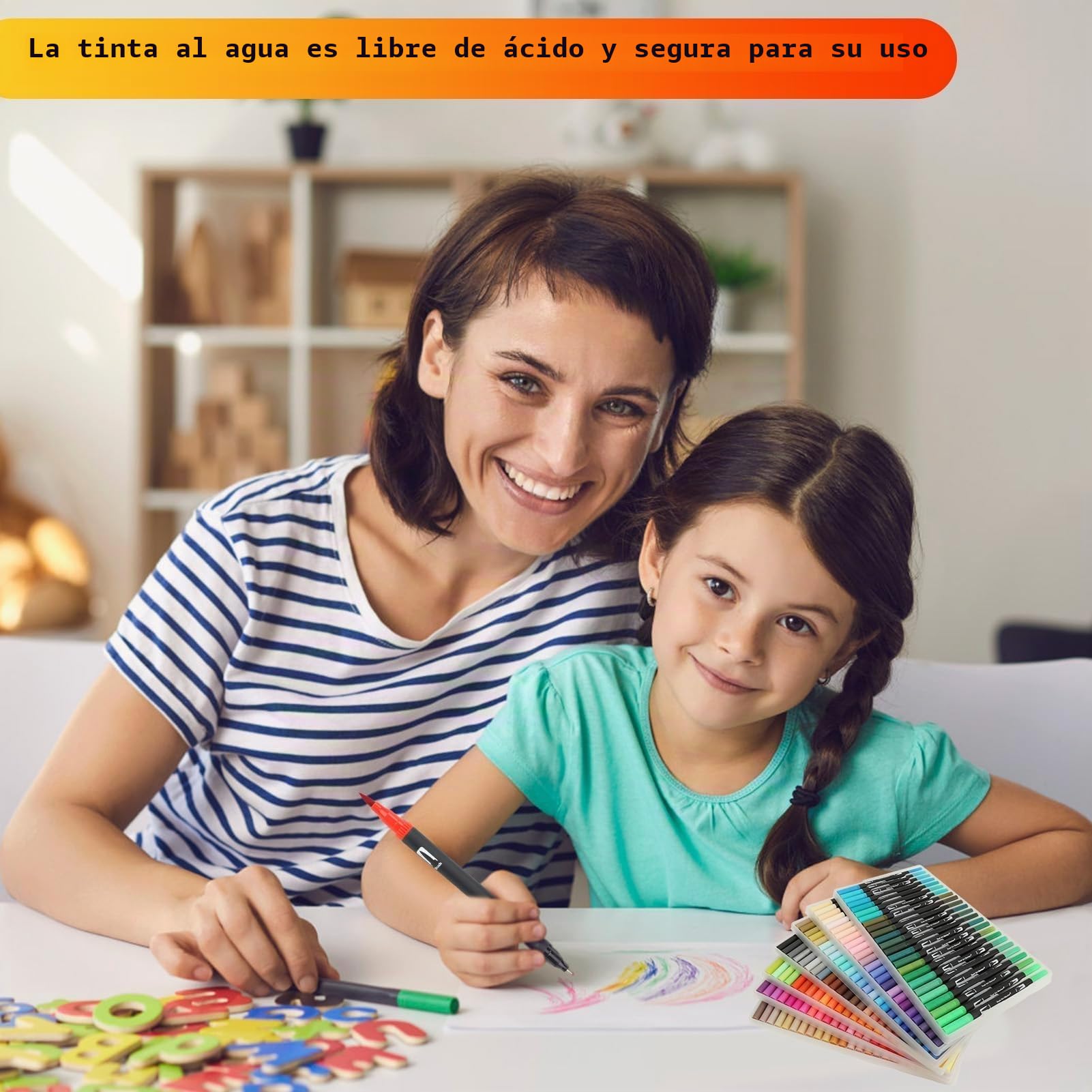 Rotuladores de Pintura Acrílica, Juego de Pinceles de Acuarela, Rotuladores de Doble Punta con Punta Fina, Marcador Artístico, Punta Suave y Flexible, Rotuladores de Pintura