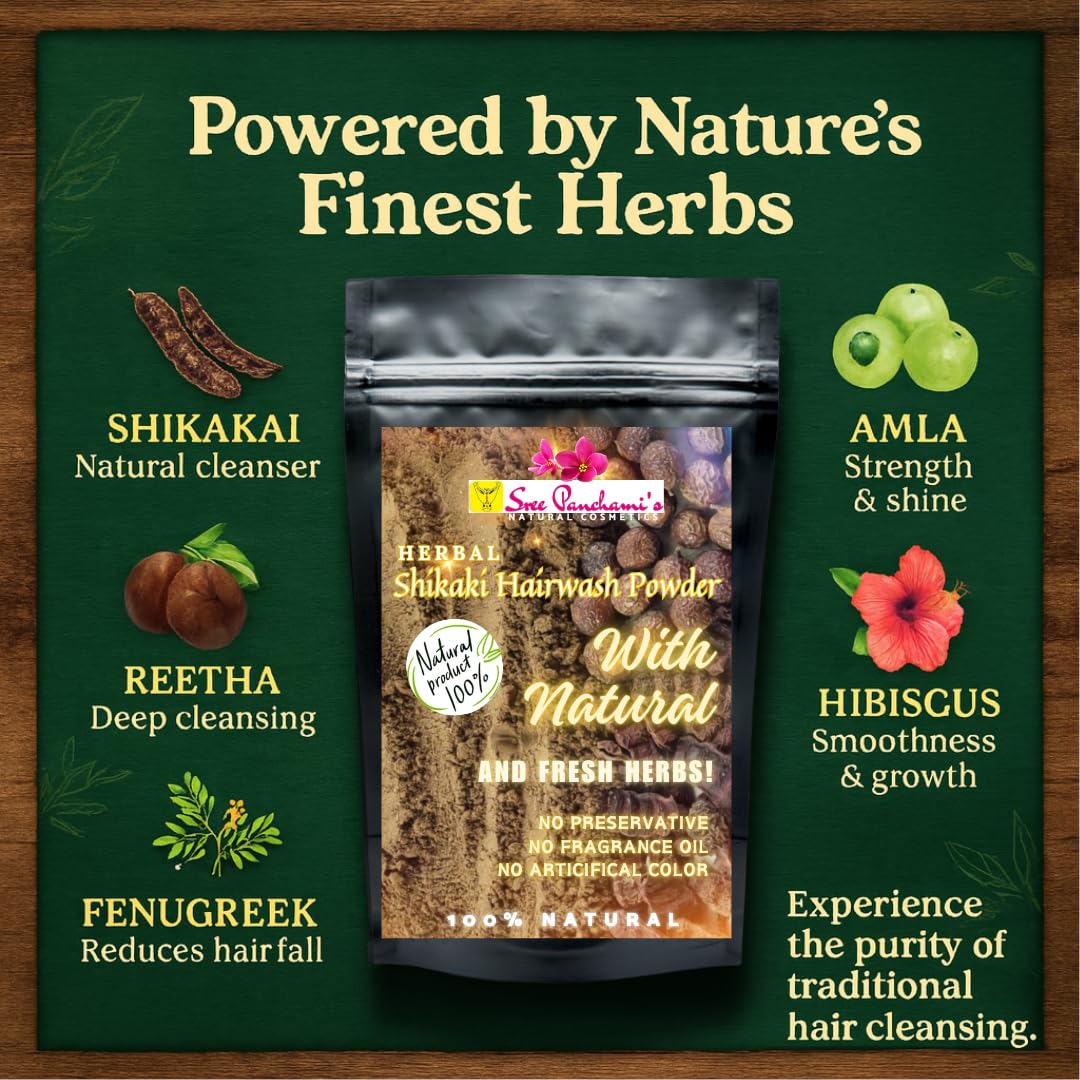 Sree Panchami's Hair Care Herbal Shikakai Hair wash Powder (50 gram) 2