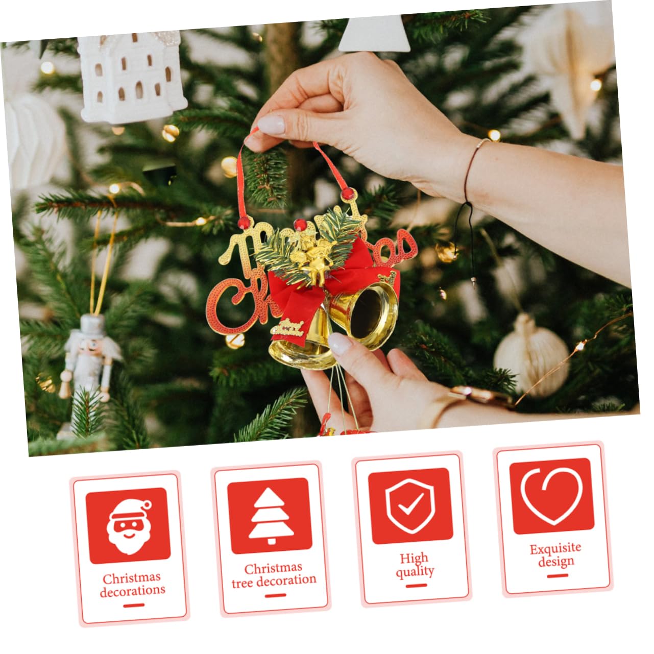 ABOOFAN 5 Set Decorazioni Natalizie Decorazione Campane Di Ornamenti Natalizi Decorazioni Cameretta Pendenti Natalizi L'impiccagione Dell'albero Di Natale Adorna Addobbi Natalizi 2 Pezzi*5
