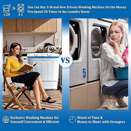 Miniatura 2 de Mini lavadora compacta de 18 libras con estante de secado, lavadora de 11 libras, mini lavadora compacta y giratoria de 7 libras, conveniente y