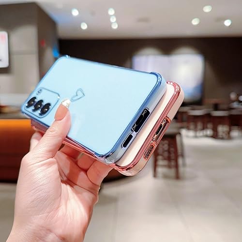 Vista 184 de ZTOFERA Funda para Samsung Galaxy S22 Plus 5G con correa para la muñeca, bonito borde chapado de lujo, patrón de corazones de amor para niñas y Azul