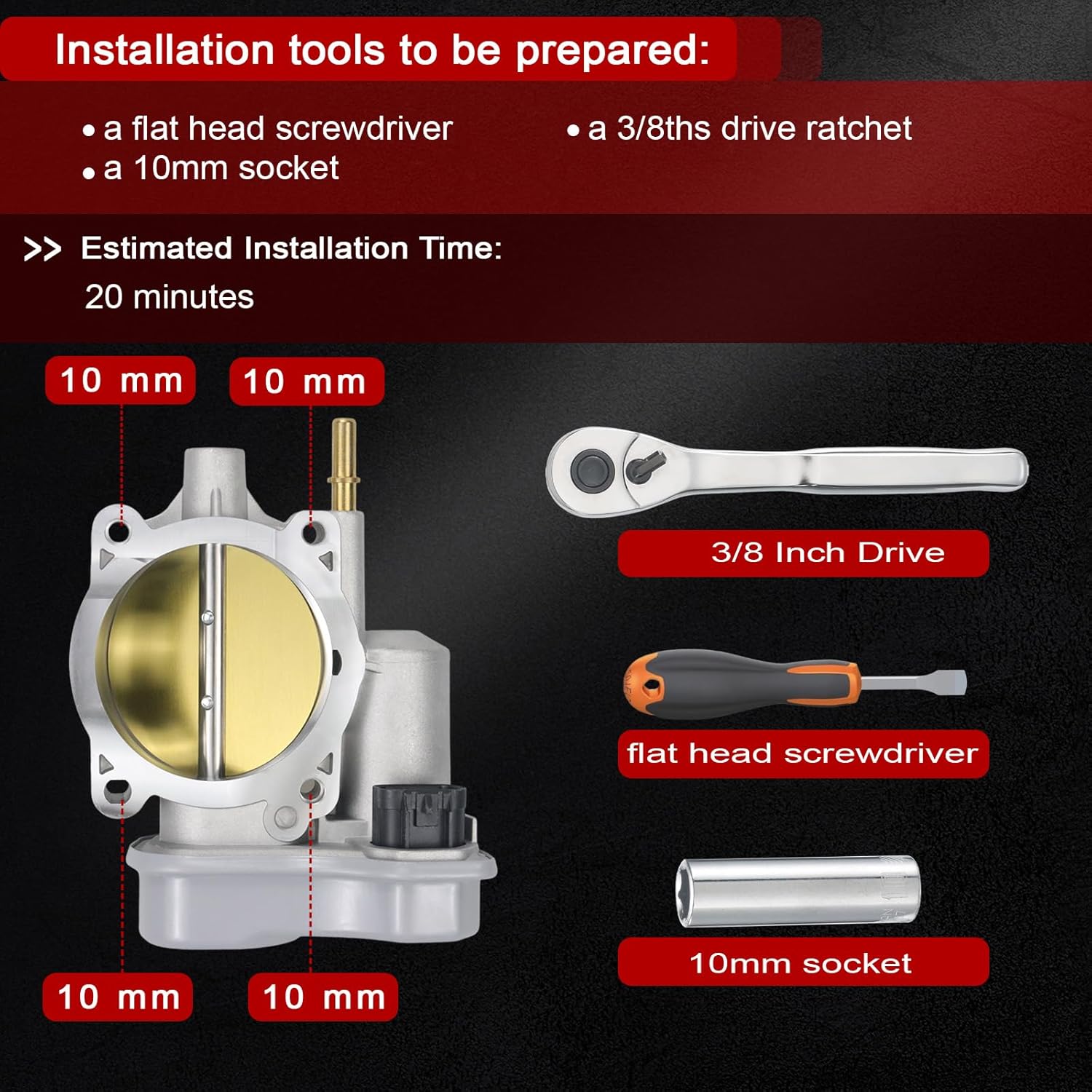 AITKEN Electronic Throttle Body Compatible with Chevrolet Impala 5.3L 2006 2007, Trailblazer 4.2L 2002-2007, Colorado Monte Carlo, GMC Canyon Envoy, Hummer H3 2006-2007 OEM 12568580