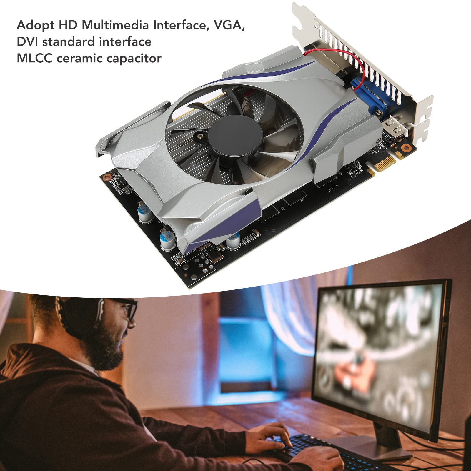 DIKACA ディスクリート グラフィックスカード ビデオカード PC デスクトップコンピュータ用 2GB コンピュー 「取り寄せた本物の商品