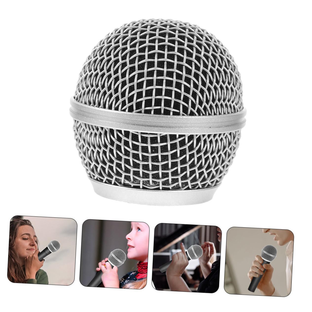 TOYANDONA 16pcs Mic Parts Replacement Ball Head Mesh for Microphone Grill and Grill Screen