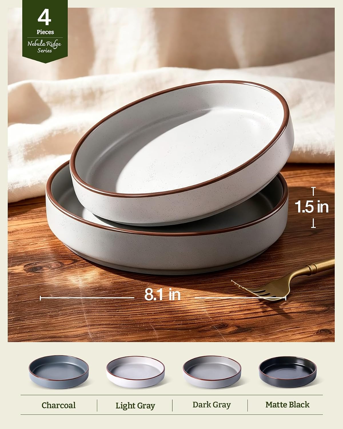 famiware Nebula 8.1" Pasta Bowls Set, Salad Bowl Sets of 4, Multi-color