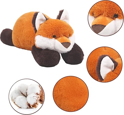 Miniatura 7 de ARELUX Animales de peluche de zorro rojo suave de 18 pulgadas almohada de cuerpo de zorro de peluche linda y acogedora, juguetes de animales
