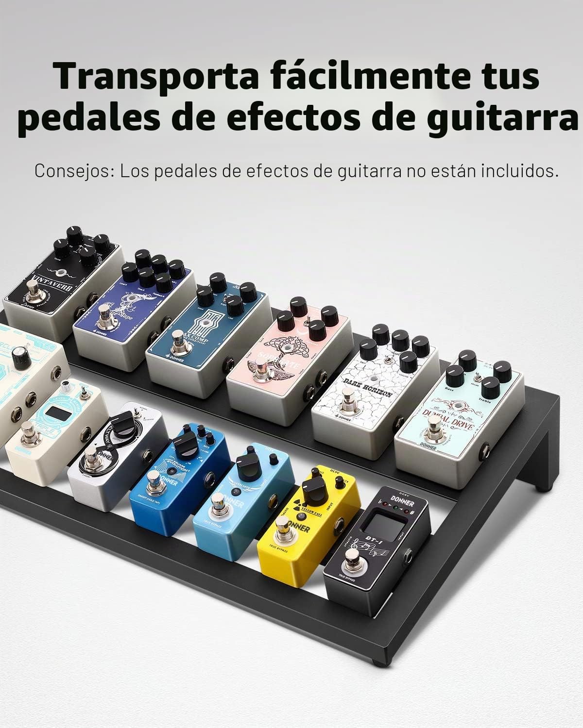 Donner Pedalera de efectos para Guitarra Ligero y Portable con Bolsa de Transporte y Cinta de Gancho y Bucle, Tablero de Pedal de Aleación 500 * 290 * 100mm (DB-3)