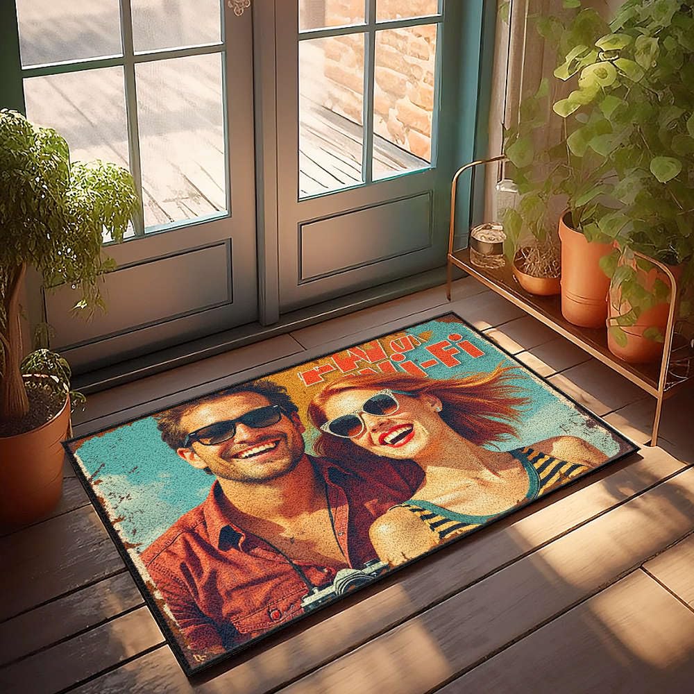 Tapis de paillasson extérieur Wi-Fi drôle pour entrée Man Cave