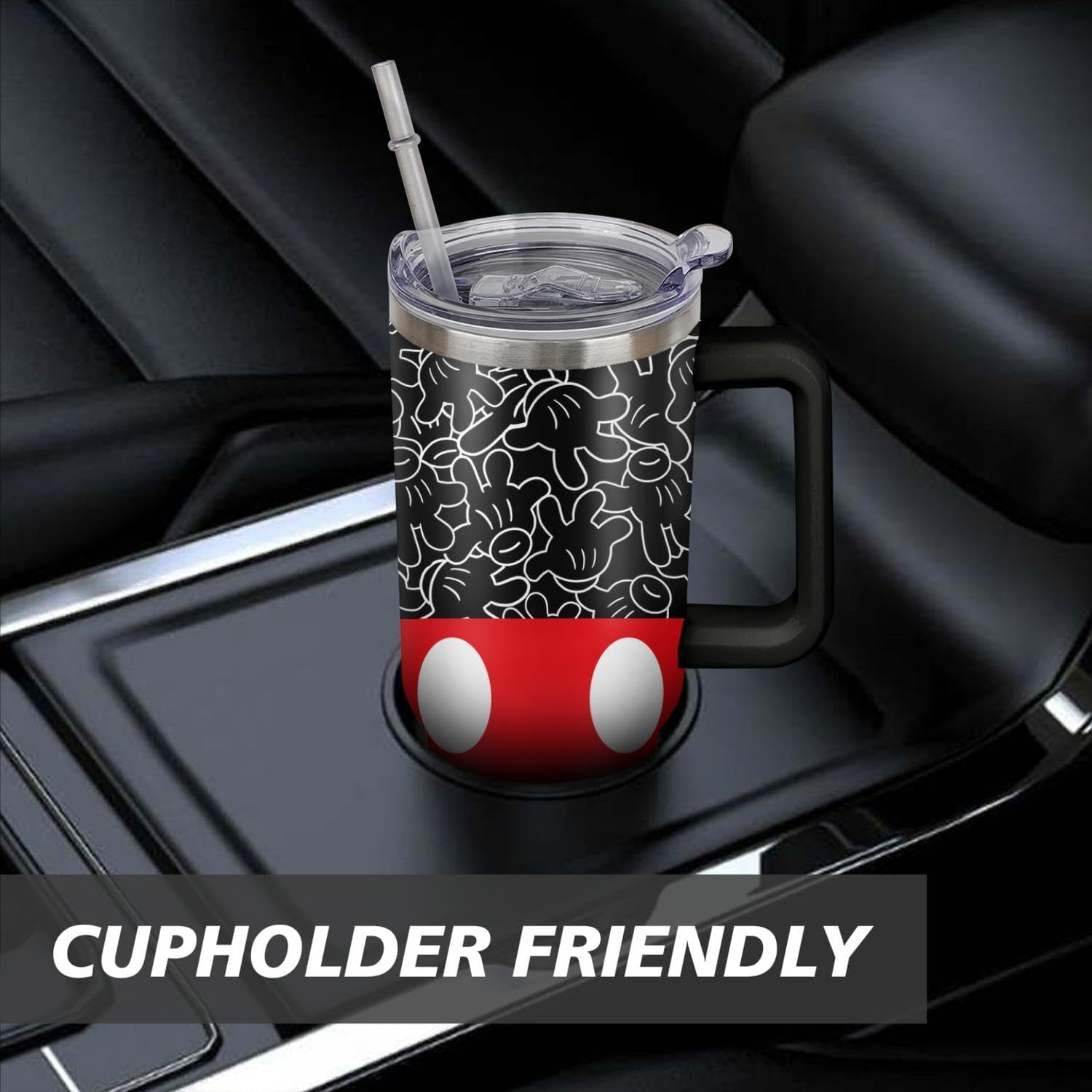 Sunmdecor 40 Oz Tumbler with Handle and Silicone Straws, Coffee Insulated Tumbler with Handle, 40oz tumbler with handle - Image 6