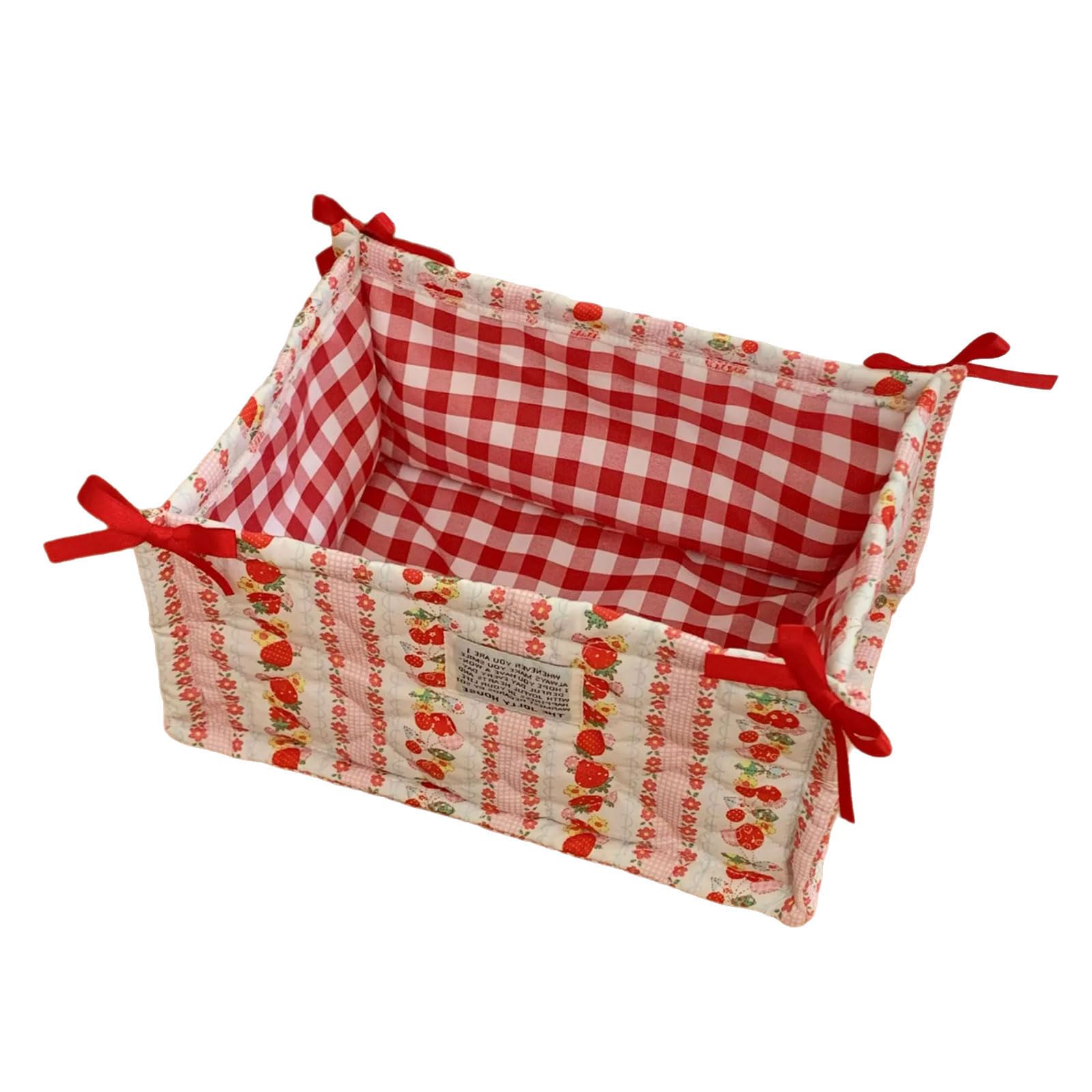 Multipurpose Quilted Fabric Storage Basket Home Organization for Keep Desktops Neat and Tidying in Various Setting Fabric Basket