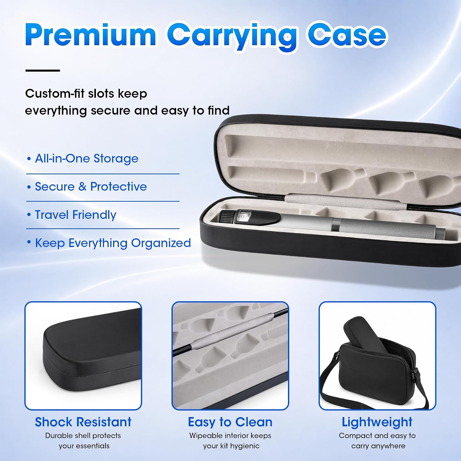 60 Units Reusable Peptide Pen Injector, V2 Metal Pens & Travel Case, Grey