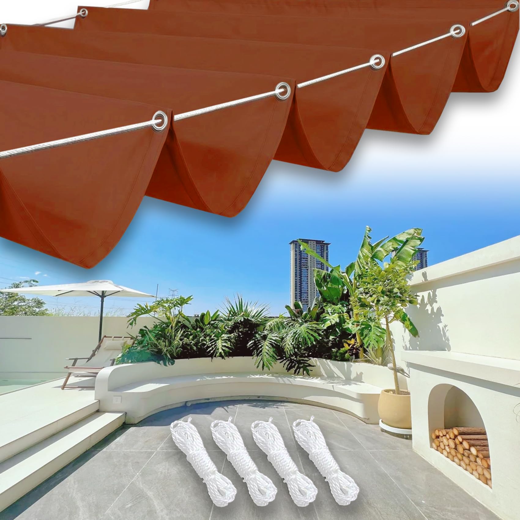 Voile d'ombrage rétractable wave protège votre terrasse du soleil