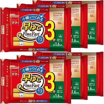 マ・マー 早ゆで 3分 スパゲティ 長さ 2/3サイズ 1.6mm 400g×6袋（ 約24人前 ）アルデンテ パスタ 麺 時短 レンジ調理 簡単 手軽 調理  …