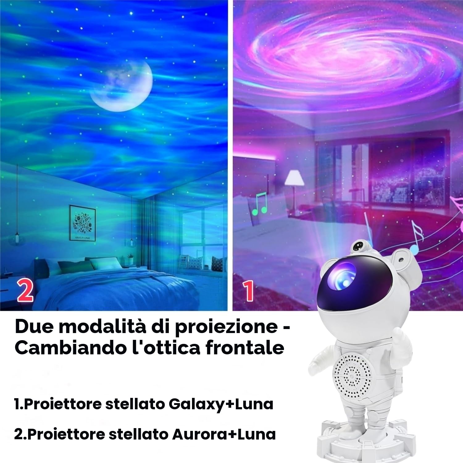 Aurora borealis Star Proiettore con timer e telecomando, altoparlante Bluetooth, per camera da letto, San Valentino, festa, compleanno, luce notturna