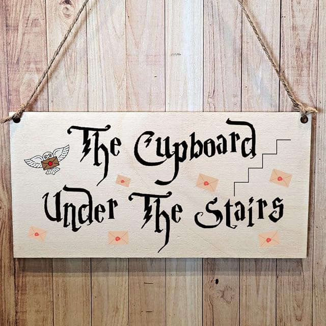 Second Ave Wizard Cupboard Under The Stairs Wooden Hanging Gift Rectangle Home Sign Plaque