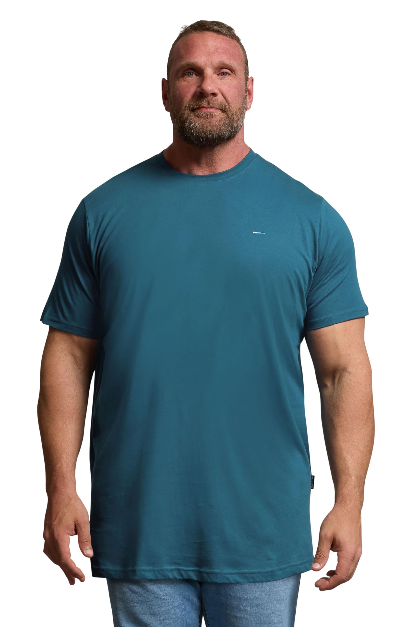 BadRhino Logo Longline T-Shirt, Blue, Size 7-8Xl, Men