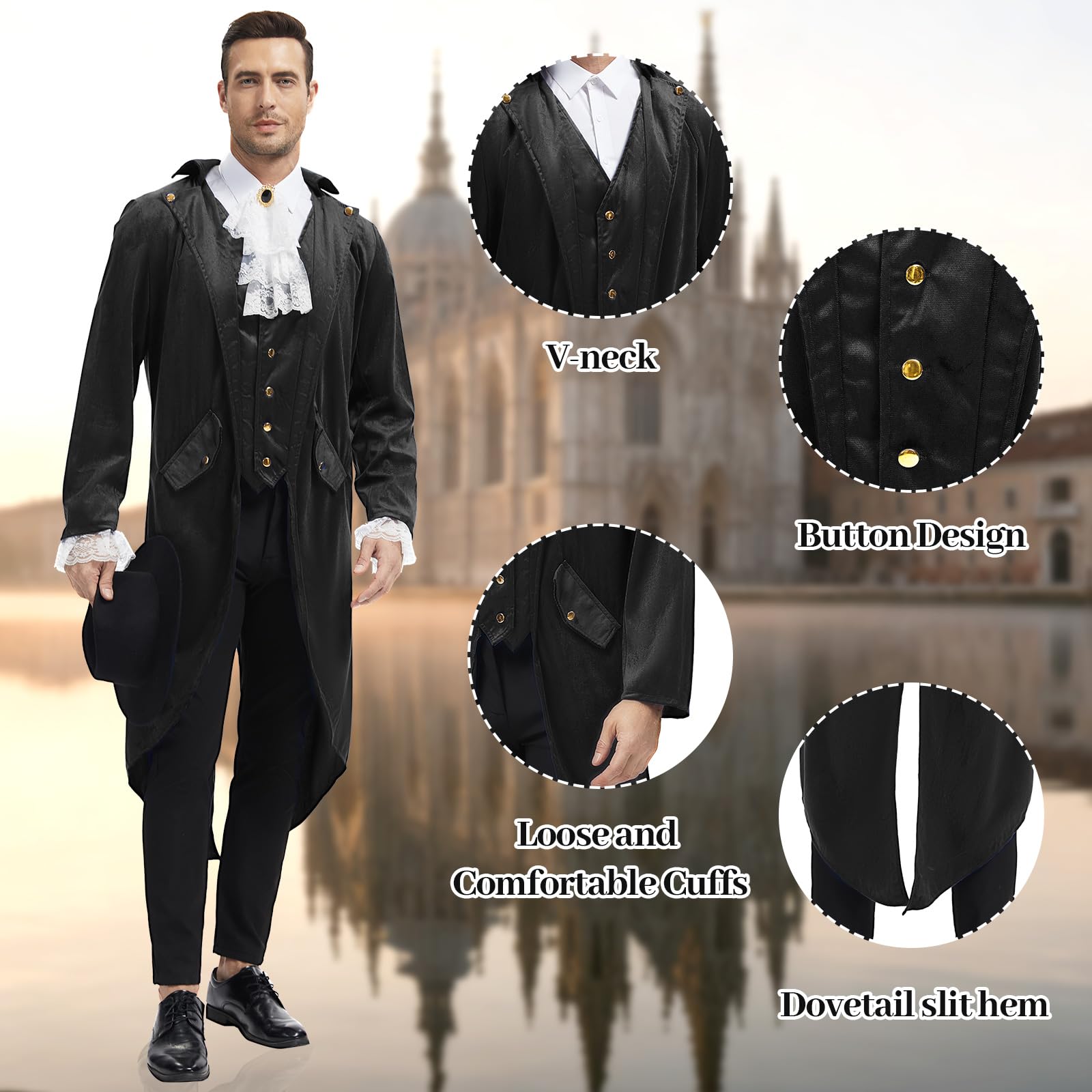 Giacca steampunk da uomo, cappotto in stile gotico