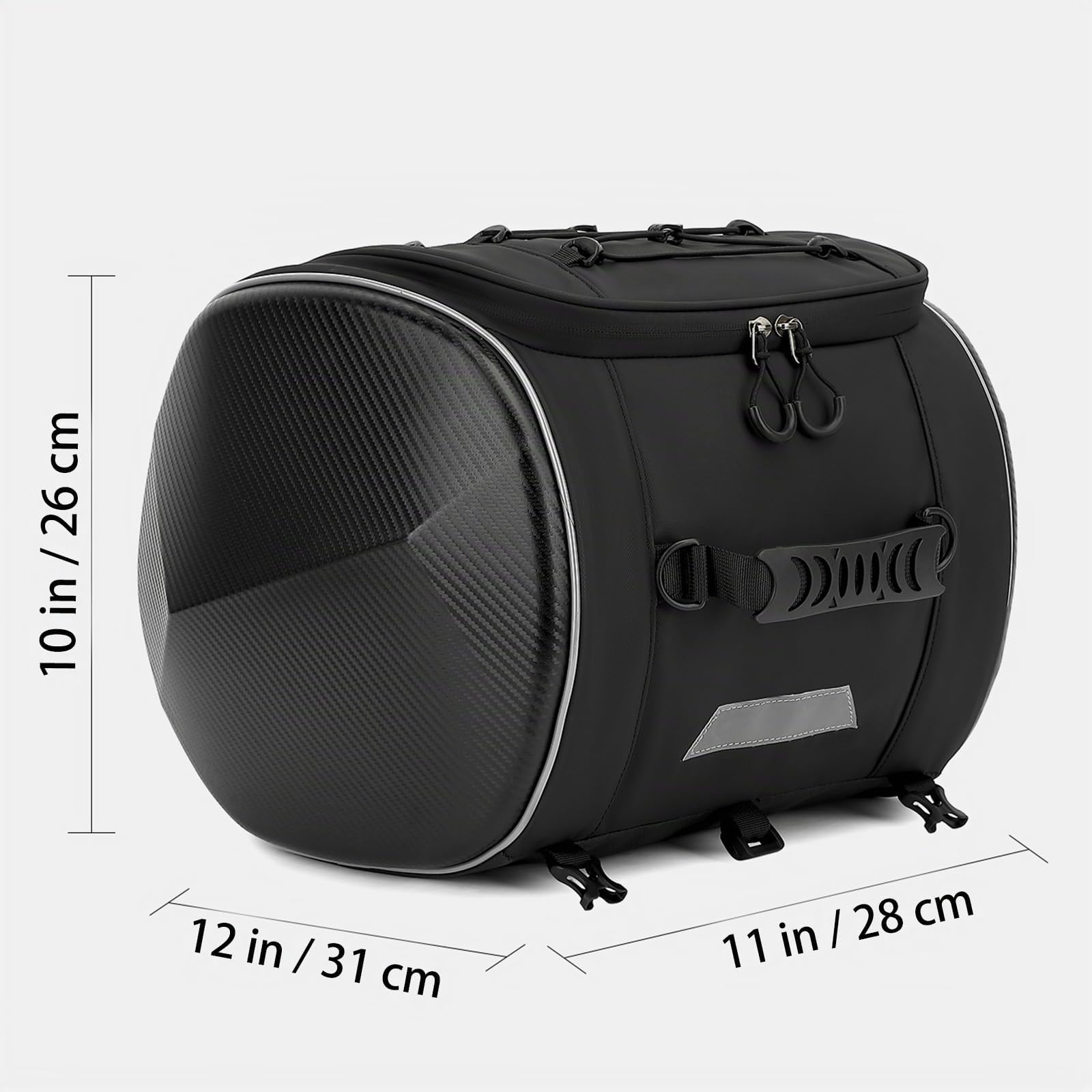 Tunneltasche für Scooter, Tunnel-Tasche für Roller, 20L Hartschalen Motorrad Tasche mit Mitteltunnel mit Regenhaube, Tunnelbag, Motorrad-Sitzbanktasche, Taschen für Unterrohr-Motorräder, Cub Bag