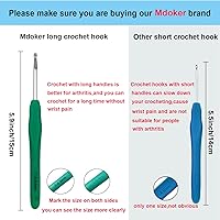 Vista 3 de Mdoker Ganchos de ganchillo extralargos, agarre ergonómico, mango suave para ganchillo hecho a mano, agujas de ganchillo para manos artríticas