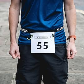 VeloChampion Running Waistpack Belt - Elastic Stretch Fit with Clip Fastening for Triathlon, Marathon, Cycling & Race Number Holder (Kids/XS Adult, 2)