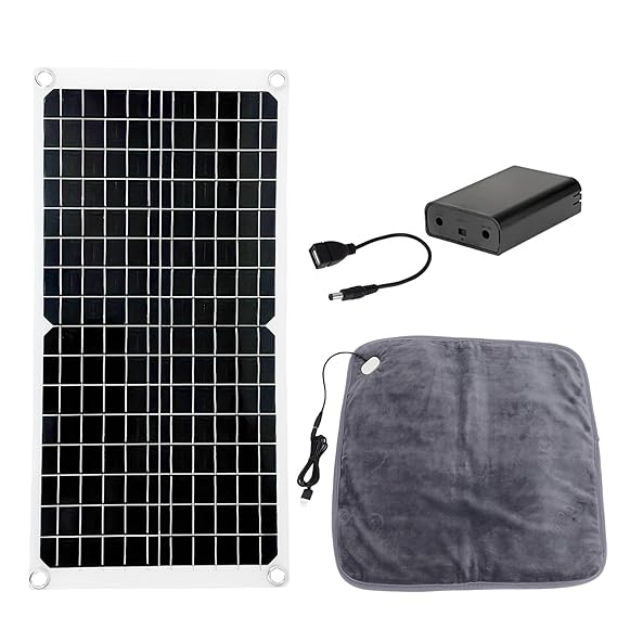 Solar Powered Pet Heating Pad, Solar Panel Pet Heating Pad for Indoor Outdoor Heated with Energy Sto...