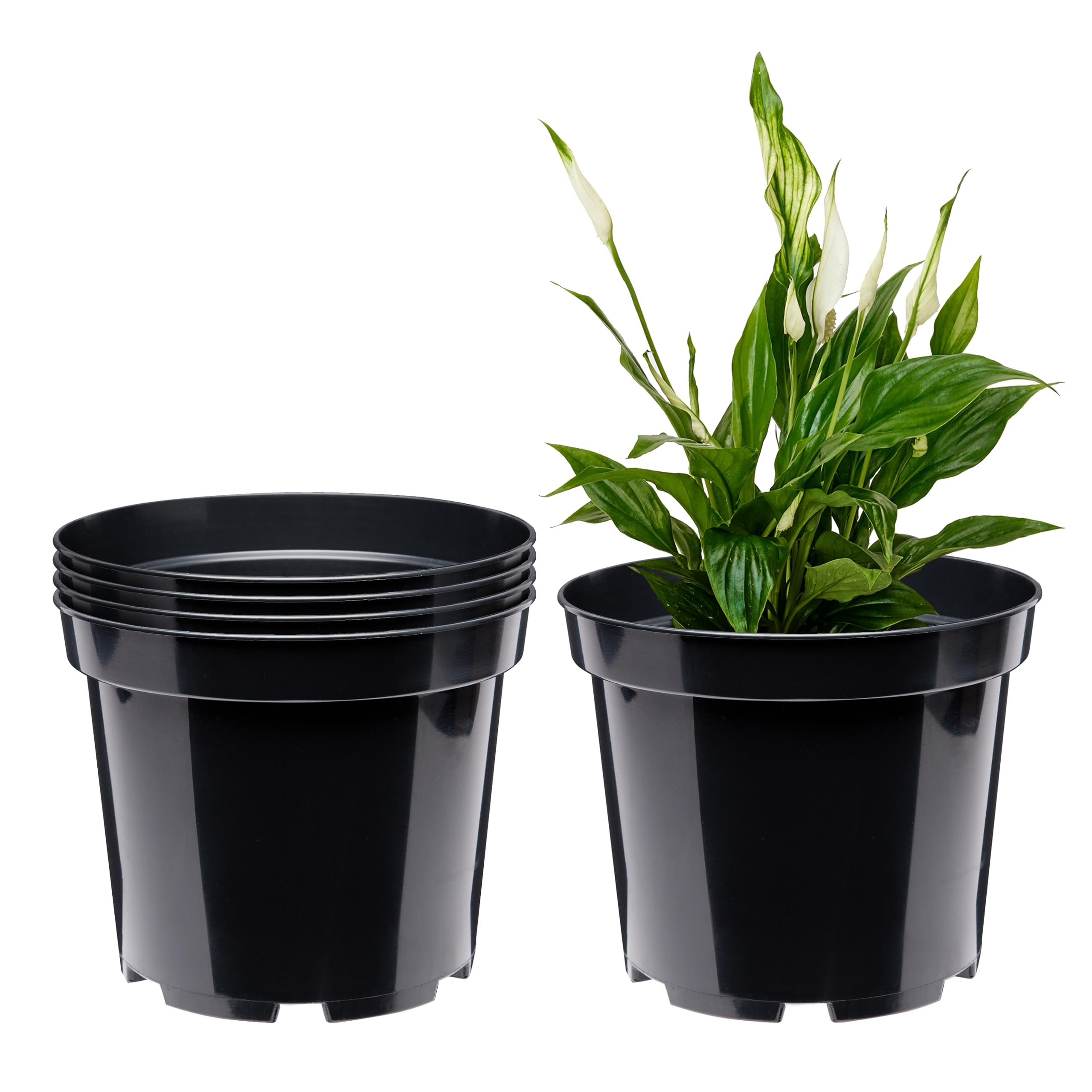 Garronda Macetas de Producción Macetas Redondas para Plántulas de Flores y Plantas GD-0025 (10 Piezas Negro, ⌀ 17 cm H 13 cm) — view 15