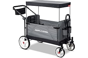 Radio Flyer City Luxe Stroll 'N Wagon, Grey: All-Terrain Kids Foldable Pull Cart