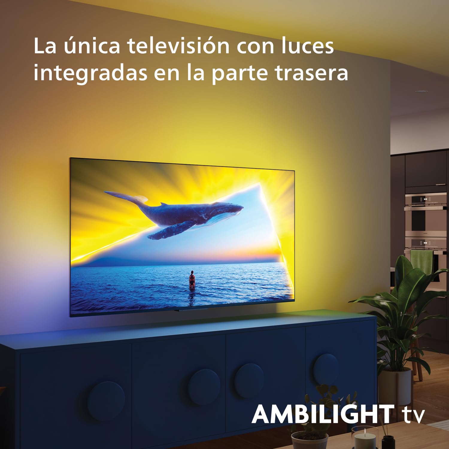 Philips Ambilight 65PUS8109 Smart TV 4K LED - Pantalla de 65 Pulgadas con Plataforma Titan OS, Pixel Precise Ultra HD y Sonido Dolby Atmos, Funciona con Alexa y Asistente de Google - Cromo Satinado