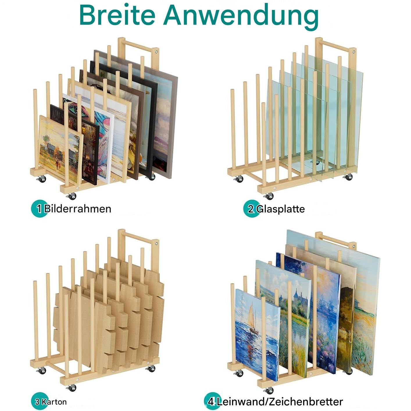 Generisch Kunstständer - Holzständer Platzsparender Halter - Gemälde Aufbewahrungsgestell,für Zuhause Schule Vorschule Studio Lehrer Kinder Kunstwerke Papier Bastelbedarf Schreibtisch Tür