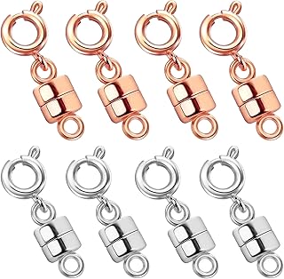 OHINGLT Strong Magnetic Necklace Clasps and Closures,Rose Gold and Silver Plated Jewelry Clasps Converters for Bracelet Necklaces Chain