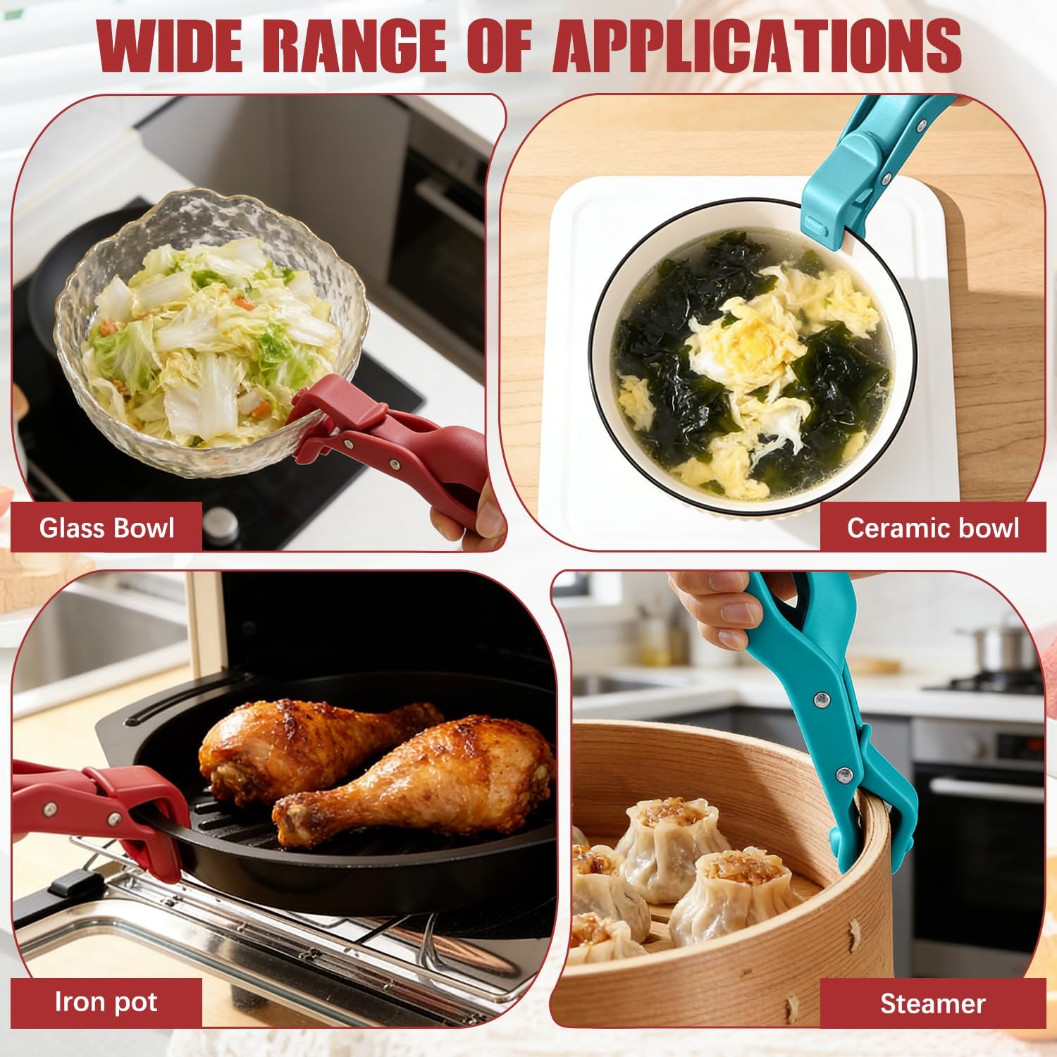 2PCS Hot Plate Grippers,Aulti-Function Anti-Scald Bowl Clip for Kitchen,Silicone Non-slip Hot Dish Plate Holder,Anti-Scald Bowl Clip,Microwave Oven Cooking,Kitchen Utensil for Bowls,Pans,Dishes
