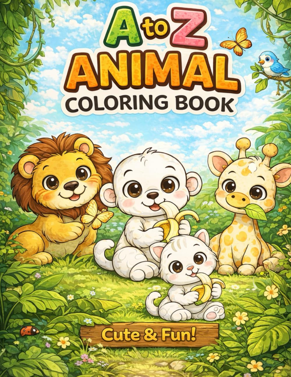 ABC Animal Coloring Book for Kids | Easy and Cute Animals: A Cute Animal Coloring Book for Fun, Learning and Creativity