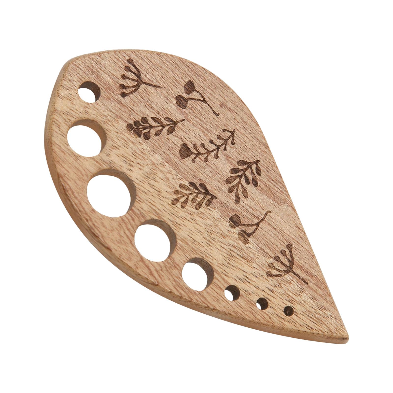 alloneslife Porous Design Wooden Leaves Tool with Comfortable Ergonomic Handle Efficient Removal Device for Green Vegetables Remover Tool with Comfortable Grip for Easy Kitchen Use
