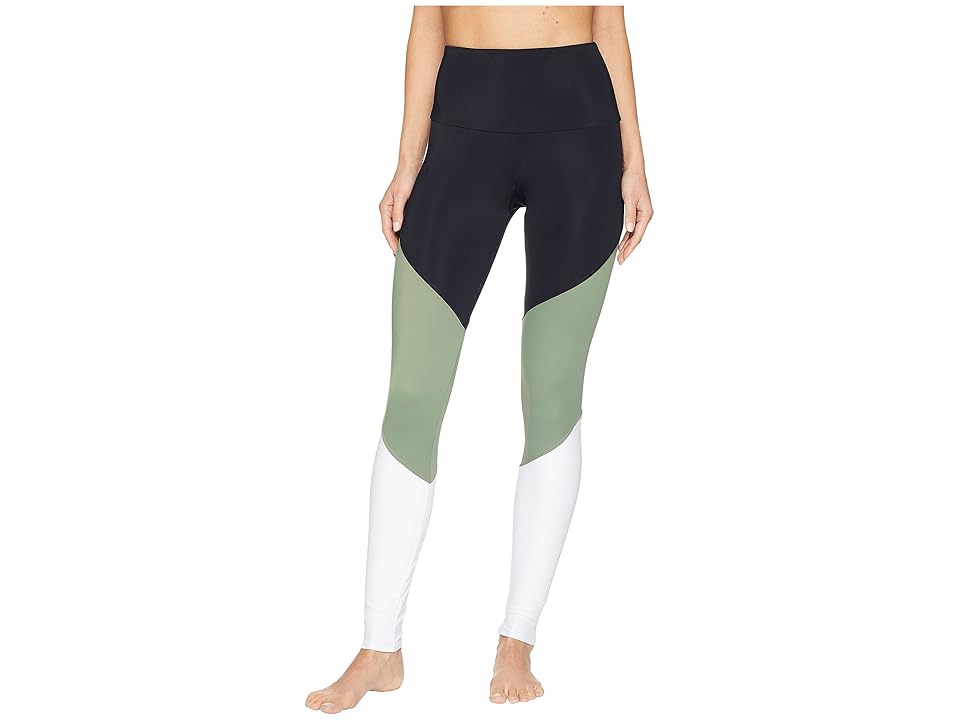 

Onzie High-Rise Track Leggings (Black/Sage/White) Women's Casual Pants