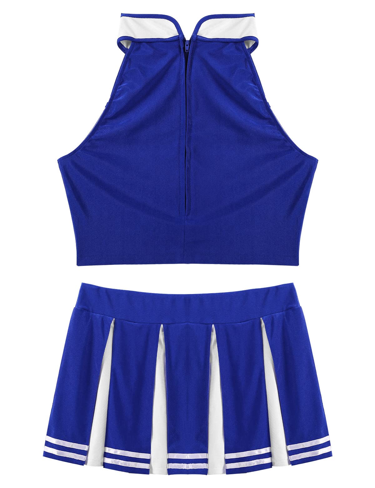YiZYiF Costume Cheerleadering Vestito Cheer-leader Donna Crop Top E Mini Gonna Uniforme Cheerleading Abito da Ballo Danza Costume da Festa