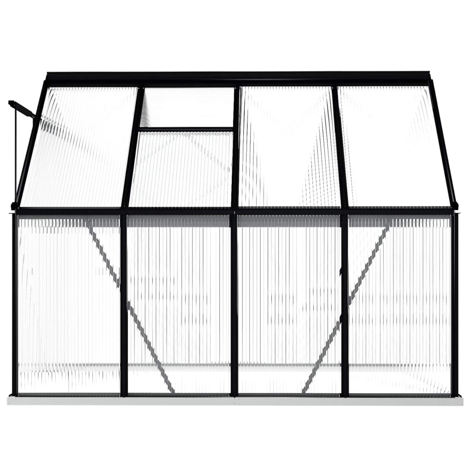 Tidyard Gewächshaus mit Fundamentrahmen Gartengewächshaus Treibhaus UV-beständig Frühbeet Pflanzenhaus Anthrazit Aluminium 4,75 m³
