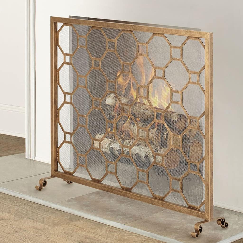 最大79 オフ 暖炉スクリーンスタンドアローン 単純な鍛造の鉄の暖炉のスクリーンの分割床の家のガードレールとネット暖炉のドアフェンス屋内スパークスクリーン スパークガードカバー Color Gold Rachelbaptista Com Br