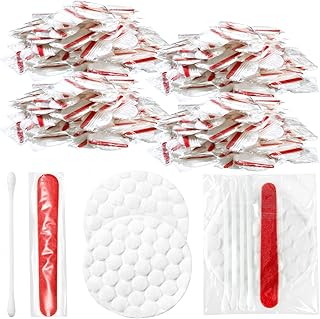 Tondiamo 400 Set Hotel Vanity Set Individual Vanity Kit Hotel Hospitality Set Disposable Travel Amenities Kit Bulk Include Cosmetic Cotton Pads, Cotton Swabs, Nail File for Shelter Homeless