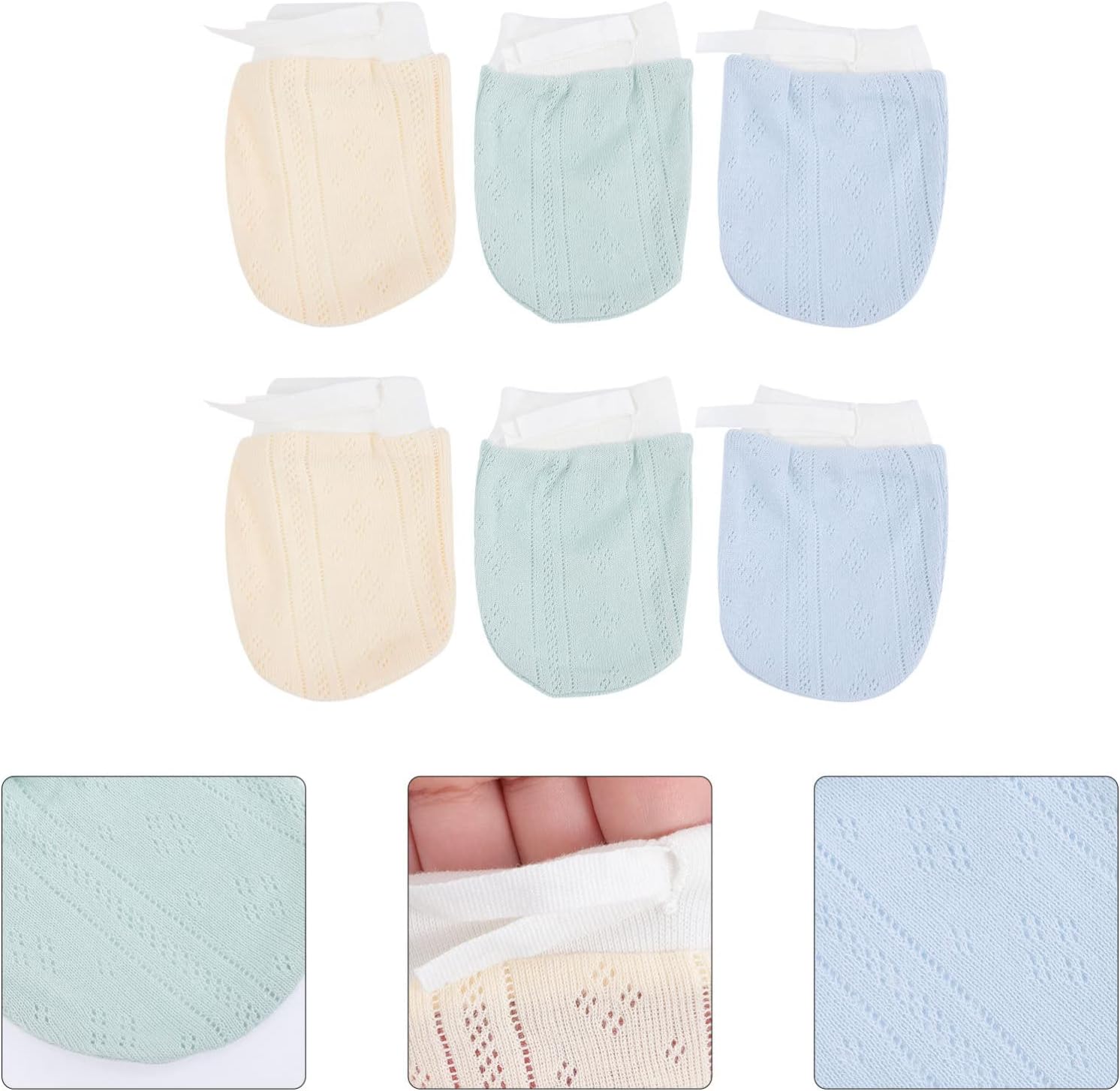 LIFKOME 9pairs Newborn Mittens Unisex No Scratch Gloves for Breathable Elastic Hand Protectors to Prevent Scratches and Thumb Sucking for Use