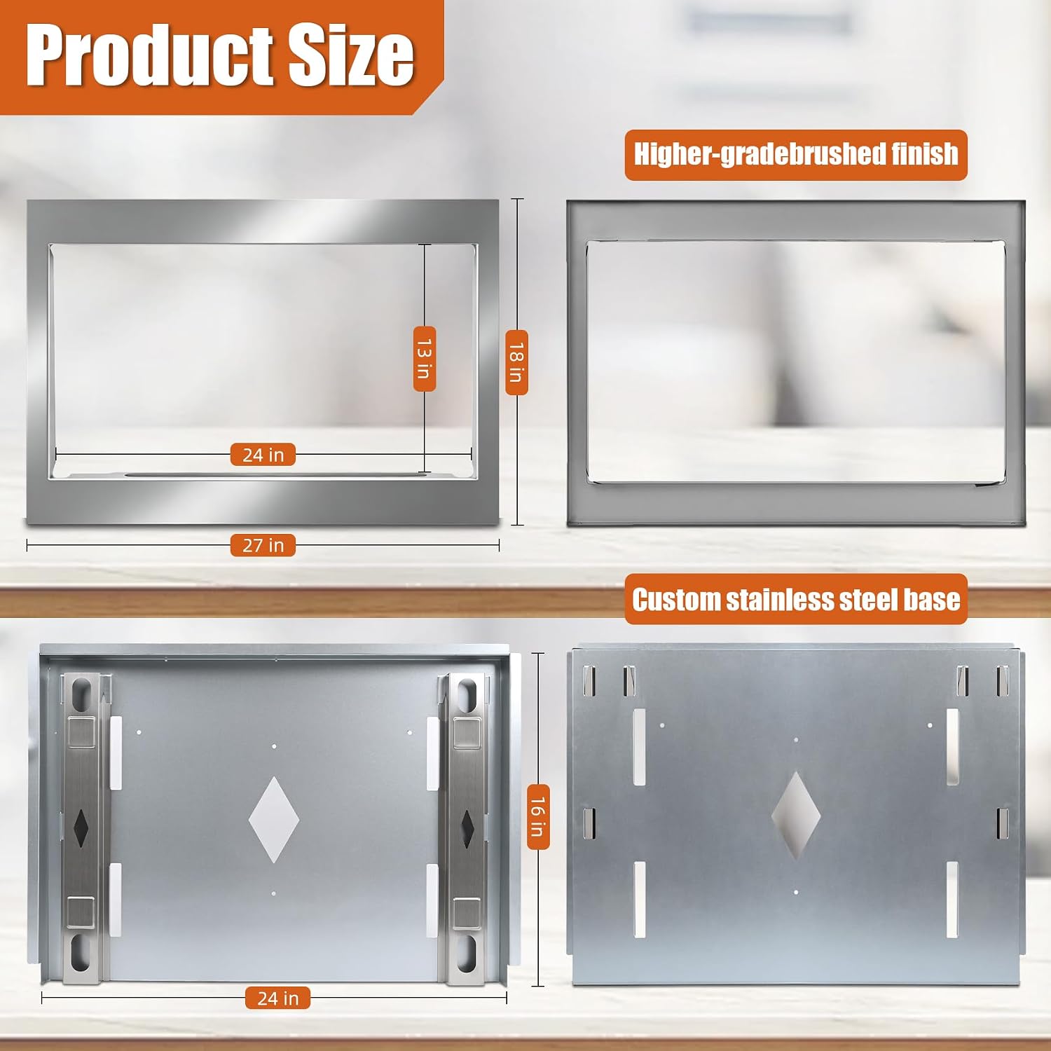 Condition photo showing As Is for gmtk2768af 27" stainless steel trim kit compatible with frigidaire gallery 2.2 cu.ft built-in microwave gmbs3068af