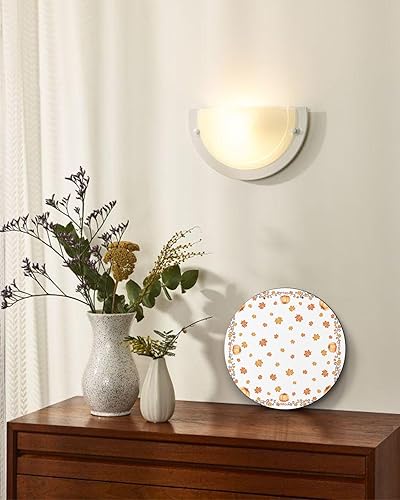 Miniatura 7 de Front Door Decoration Welcome Sign, Pumpkins Maple Leaves Fall Thanksgiving Farmhouse 10 Inch Round Wood Hanging Sign, Seasonal Wall Wreaths Porch