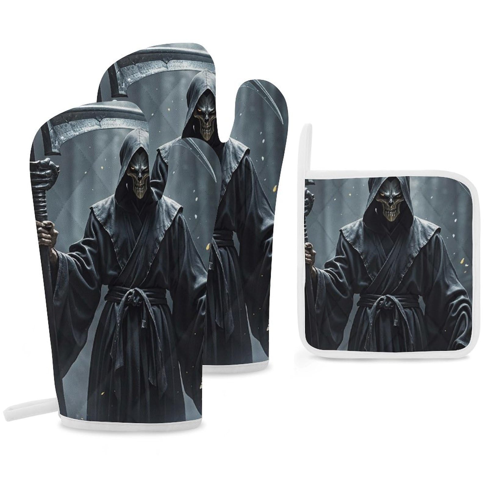 Maniques faucheuse anti-brûlure lot de 3 protections de cuisine en coton doux