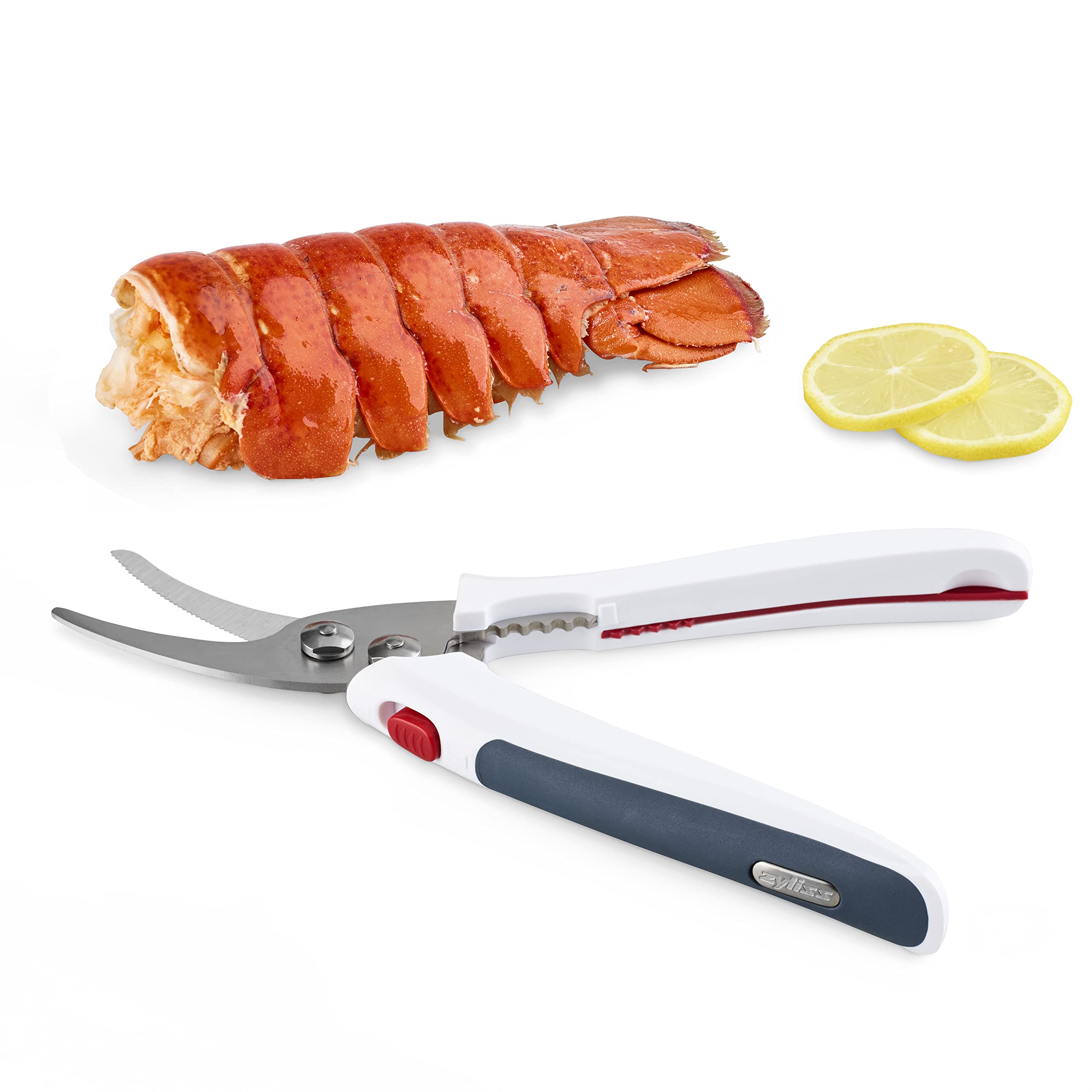 Zyliss E910039 Forbici per Crostacei, Plastica, Acciaio Inossidabile, Bianco, Grigio, Strumento per Frutti di Mare, Aragoste, Granchi e Scampi, Lavabile in Lavastoviglie
