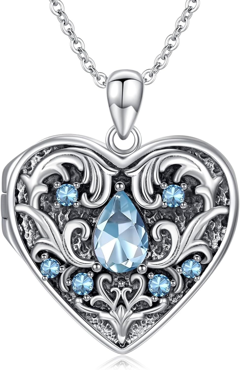 Natural Gemstone Heart Locket Necklace for Women 925 Sterling Silver Locket Necklace That Holds Pictures Photo Custom Lockets Jewelry Personalized Genuine Amethyst Locket Gifts