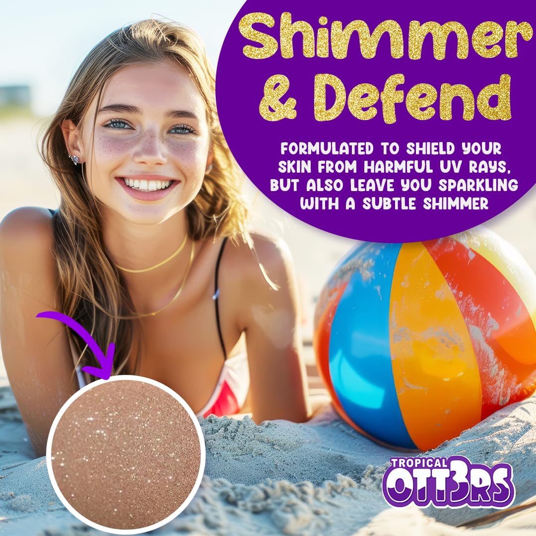 Glitter Sunscreen SPF 50 Lotion 4.5oz - Sparkle & Shimmer Sunscreen - Colored Sun screen for Kids & Women - UVA/UVB Sunshine Protection + 80 Min Water Resistant - (No Fragrance) (USA Made)