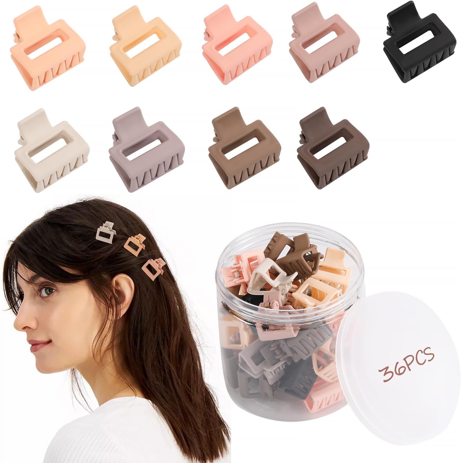 36Pcs Small Hair Clips, Mini Cute Claw Clips for Women