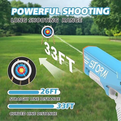 Miniatura 3 de EagleStone Pistola de agua eléctrica para adultos, pistolas automáticas de chorro de 33 pies, remojo de absorción automática súper potente, modular