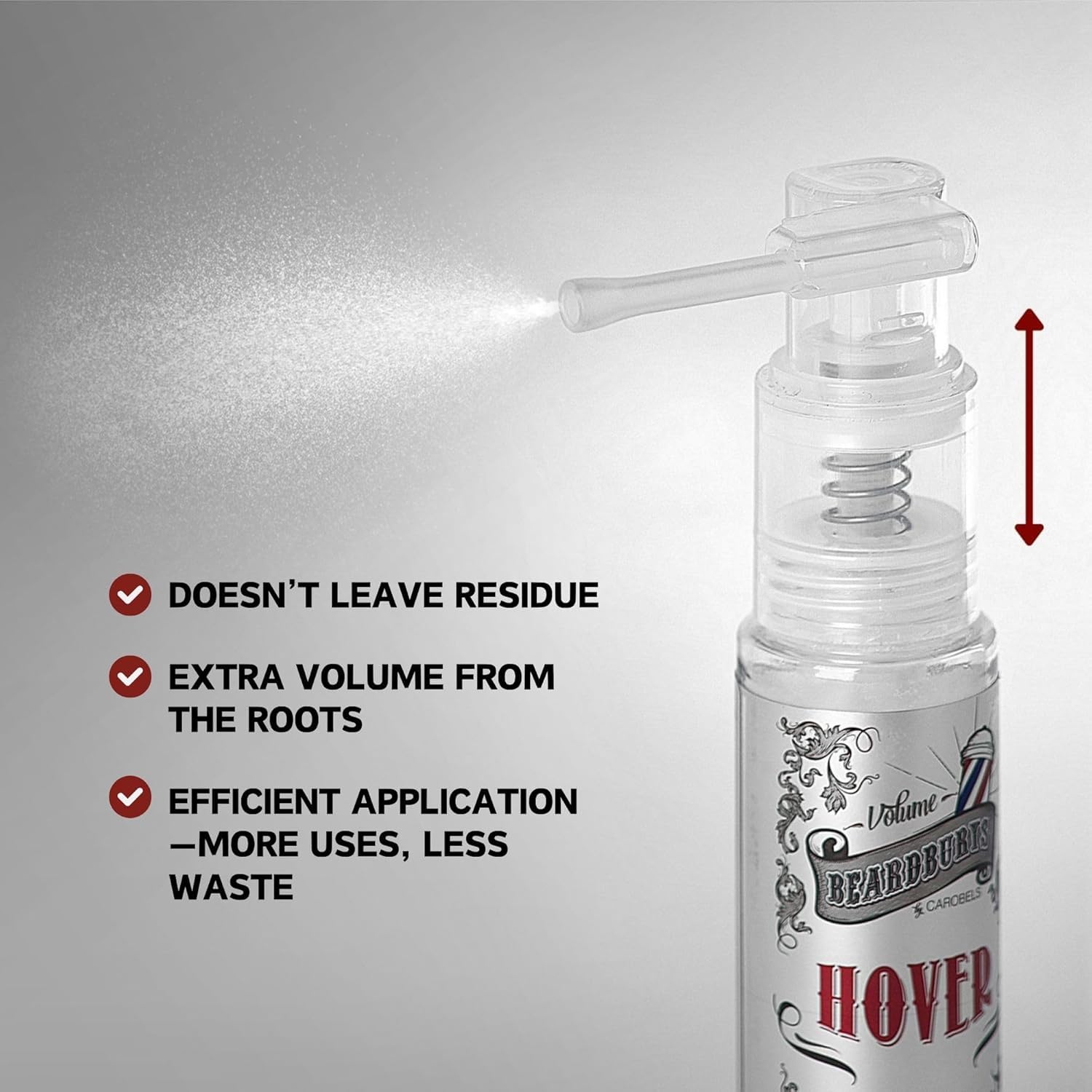 Beardburys Puder do stylizacji włosów Hover dla mężczyzn, matowy, nadaje objętość i teksturę, długie, naturalne uniesienie nasady, cienkie włosy, brak produktu, 12 g